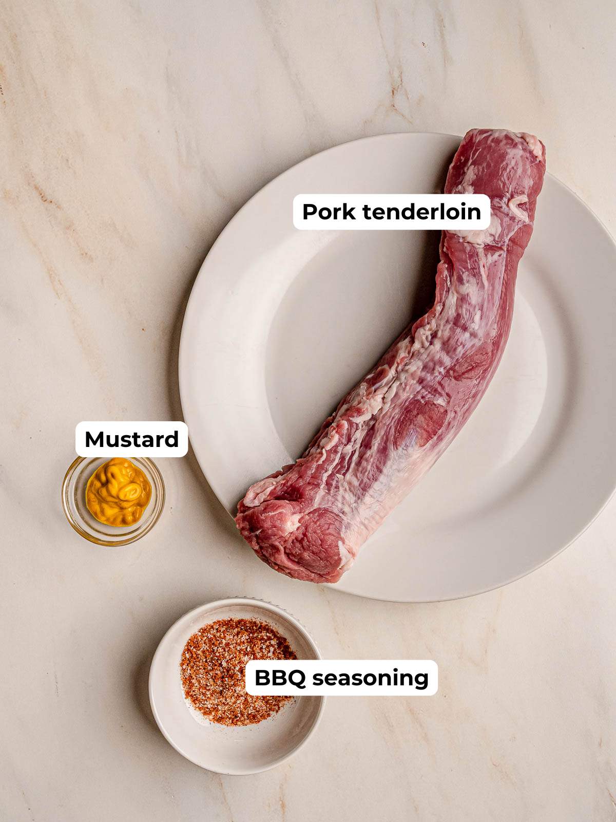 Ingredients for smoked pork tenderloin.